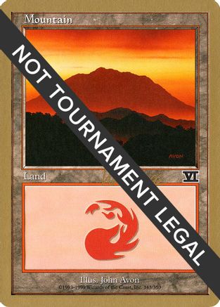 Mountain (343) - 1999 Kai Budde (6ED) - World Championship Decks