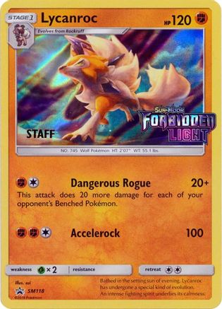 SM Promos Lycanroc - SM118 (Prerelease) [Staff] #SM118