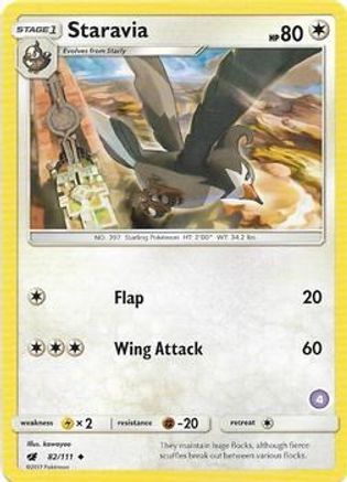 Staravia (4) 82 SM Trainer Kit: Alolan Sandslash & Alolan Ninetales Pokémon card