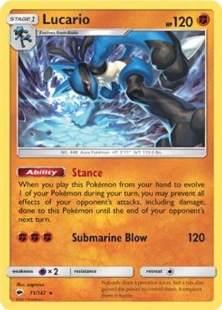 Deck Exclusives Lucario (SM - Burning Shadows) #71