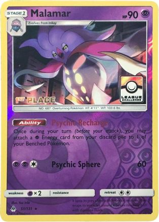 League & Championship Cards Malamar - 51/131 (League Challenge) [1st Place] #051