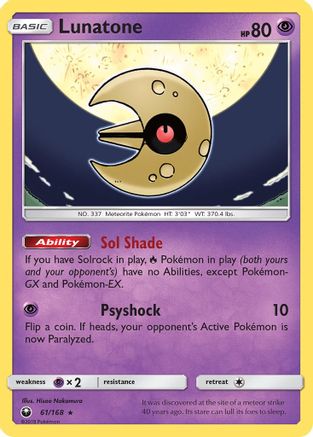 SM - Celestial Storm Lunatone #61