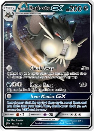 SM - Celestial Storm Alolan Raticate GX #85
