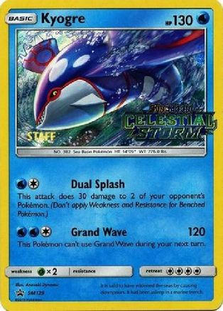 SM Promos Kyogre - SM129 (Prerelease) [Staff] #SM129