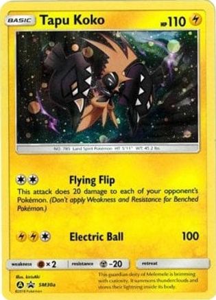 Tapu Koko SM30a Yellow A Alternate Pokémon card