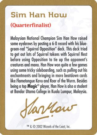 2002 Sim Han How Biography Card