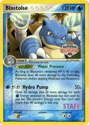 League & Championship Cards Blastoise - 14/100 (National Championships) [Staff] #014