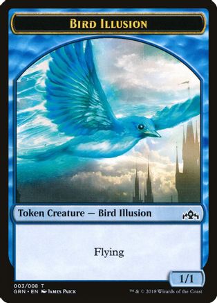 Mtg magic-token bird and illusion 1/1 x4-guilds of ravnica-token-vf 