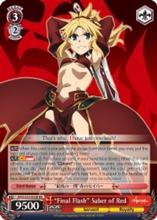 Mordred Signed Weiss Schwarz Fate Apocrypha APO/S53-028SP FOIL Saber of Red 