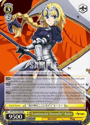 Luminosite Eternelle x 4 cr fate apocrypha weiss schwarz 