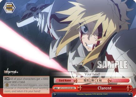 Clarent (RRR) - Fate/Apocrypha - Weiss Schwarz