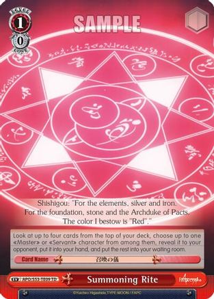 Summoning Rite - Fate/Apocrypha - Weiss Schwarz