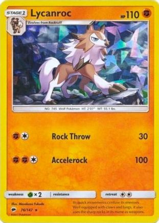 Deck Exclusives Lycanroc - 76/147 (Cracked Ice Holo) #076