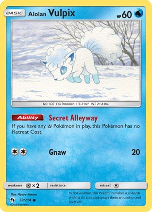 SM - Lost Thunder Alolan Vulpix #53