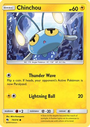 SM - Lost Thunder Chinchou #73