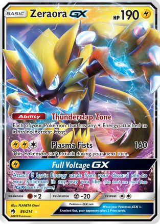 SM - Lost Thunder Zeraora GX #86