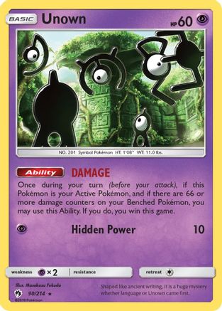 SM - Lost Thunder Unown (90) #90