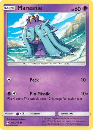 SM - Lost Thunder Mareanie (105) #105