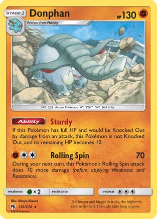 SM - Lost Thunder Donphan #112