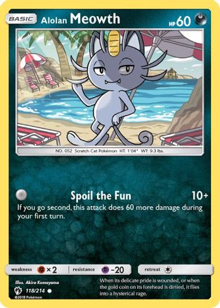 SM - Lost Thunder Alolan Meowth #118