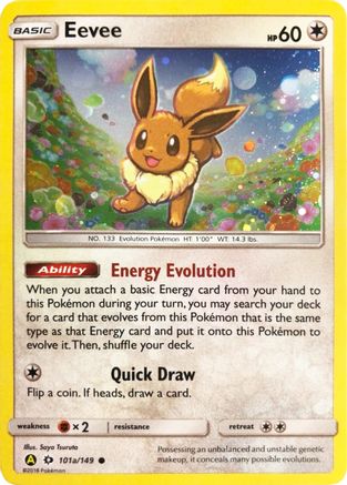 Eevee 101a Yellow A Alternate Pokémon card