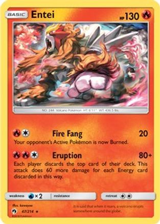Deck Exclusives Entei - 47/214 (SM Lost Thunder) #047