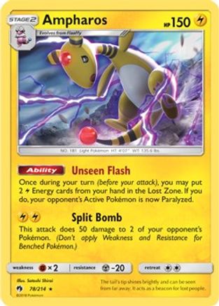 Deck Exclusives Ampharos - 78/214 (SM Lost Thunder) #078