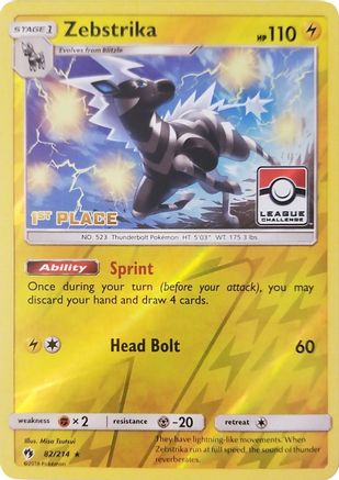 League & Championship Cards Zebstrika - 82/214 (League Challenge) [1st Place] #082