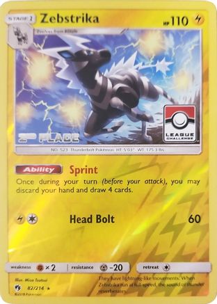 League & Championship Cards Zebstrika - 82/214 (League Challenge) [2nd Place] #082