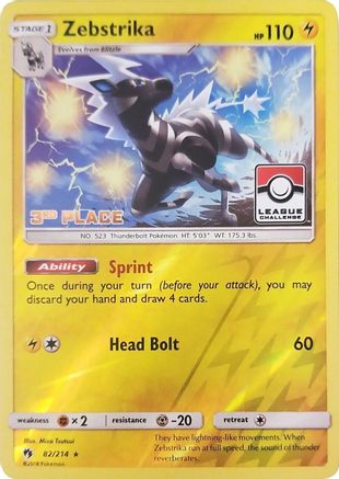 League & Championship Cards Zebstrika - 82/214 (League Challenge) [3rd Place] #082