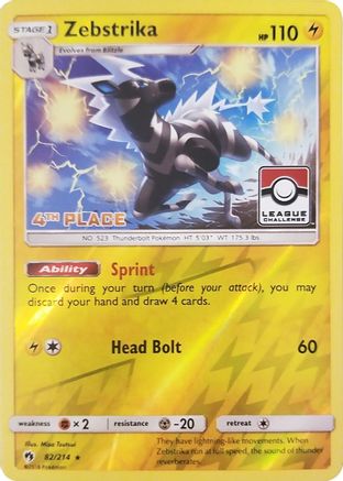 League & Championship Cards Zebstrika - 82/214 (League Challenge) [4th Place] #082