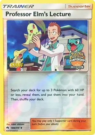 League & Championship Cards Professor Elm's Lecture - 188/214 (Regional Championships) [Staff] #188