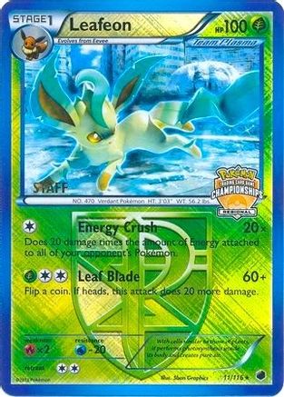 League & Championship Cards Leafeon - 11/116 (Regional Championships) [Staff] #011