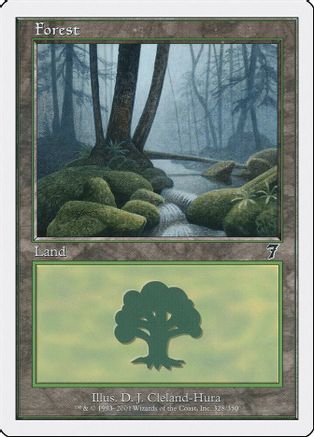 Forest 328 FOIL 7th Edition PLD-SP Basic Land MAGIC GATHERING CARD ABUGames