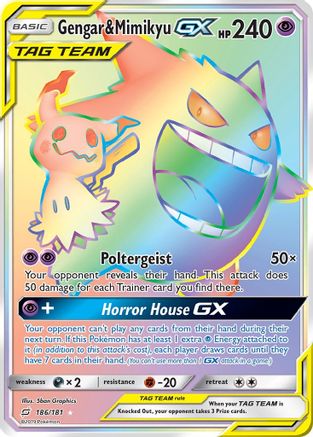 Gengar & Mimikyu GX Gold Foil Tag Team Fan Art Card