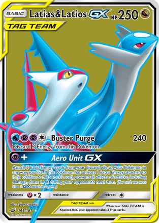 Korean Latias & Latios GX Pokemon Card Tag Volt Team Up 060/095 RR 