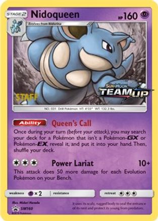SM Promos Nidoqueen - SM160 (Prerelease) [Staff] #SM160
