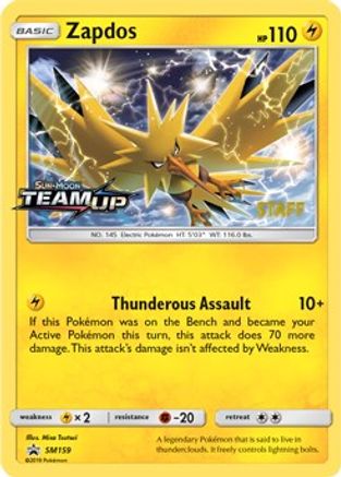 SM Promos Zapdos - SM159 (Prerelease) [Staff] #SM159