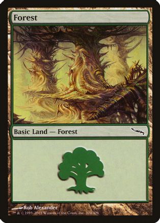 Magic the Gathering MTG Land Mirrodin Forest 305/306 1x Foil 
