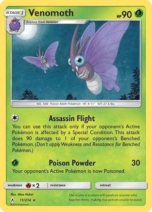 SM - Unbroken Bonds Venomoth #11