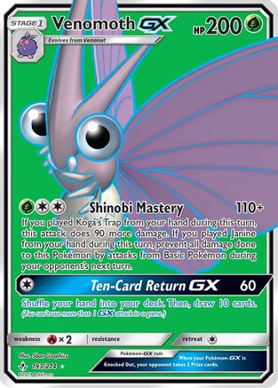 SM - Unbroken Bonds Venomoth GX (Full Art) #193
