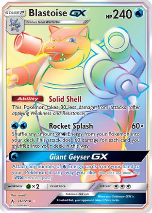 SM - Unbroken Bonds Blastoise GX (Secret) #218