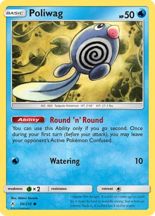 SM - Unbroken Bonds Poliwag (36) #36