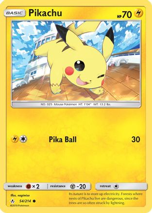SM - Unbroken Bonds Pikachu #54