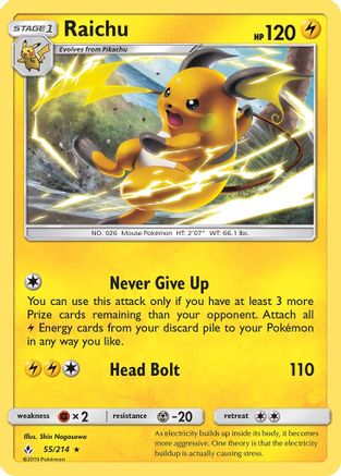 SM - Unbroken Bonds Raichu #55