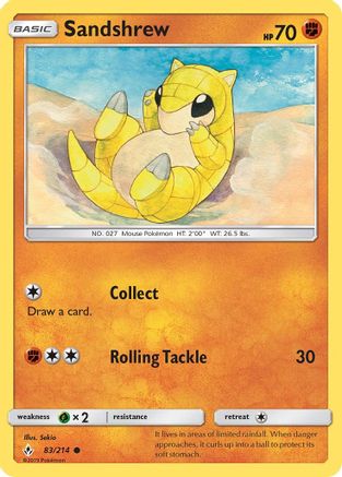 SM - Unbroken Bonds Sandshrew #83