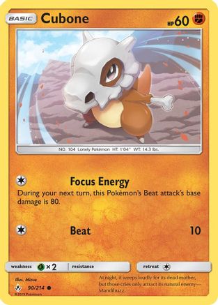 SM - Unbroken Bonds Cubone #90