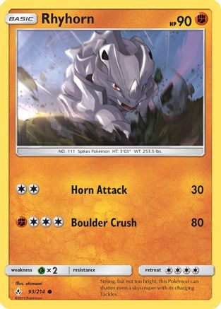 SM - Unbroken Bonds Rhyhorn (93) #93