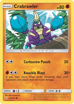 SM - Unbroken Bonds Crabrawler #104