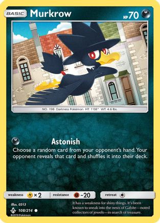 SM - Unbroken Bonds Murkrow #108